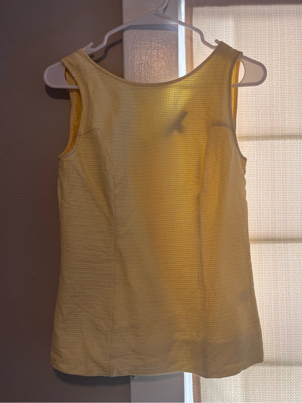 Banana Republic Yellow Sleeveless Textured Tank Top